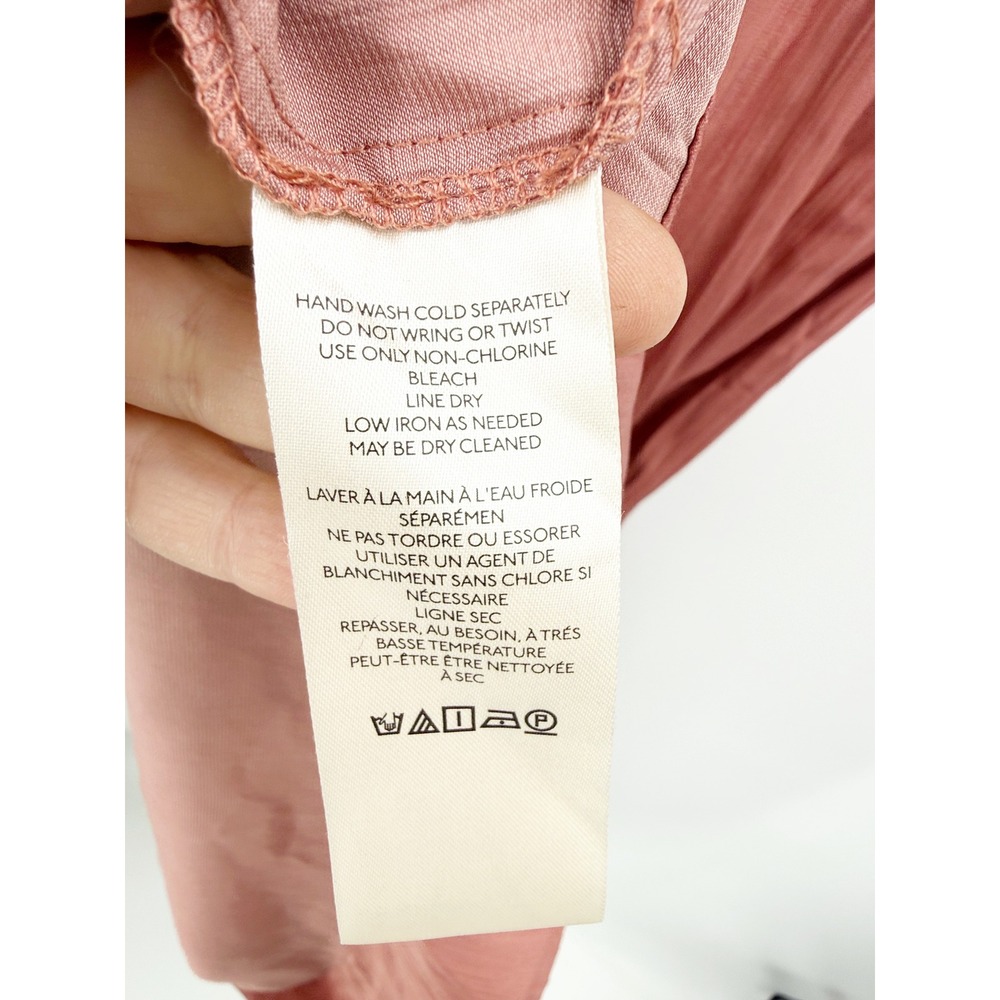 Anthropologie Somerset Maxi Dress Dusty Rose Pink Smocked Tiered Plisse XL NEW - Picture 12 of 13